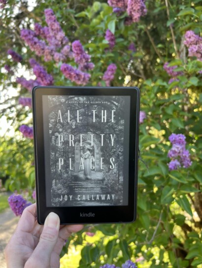All the Pretty Places book with flowers in background