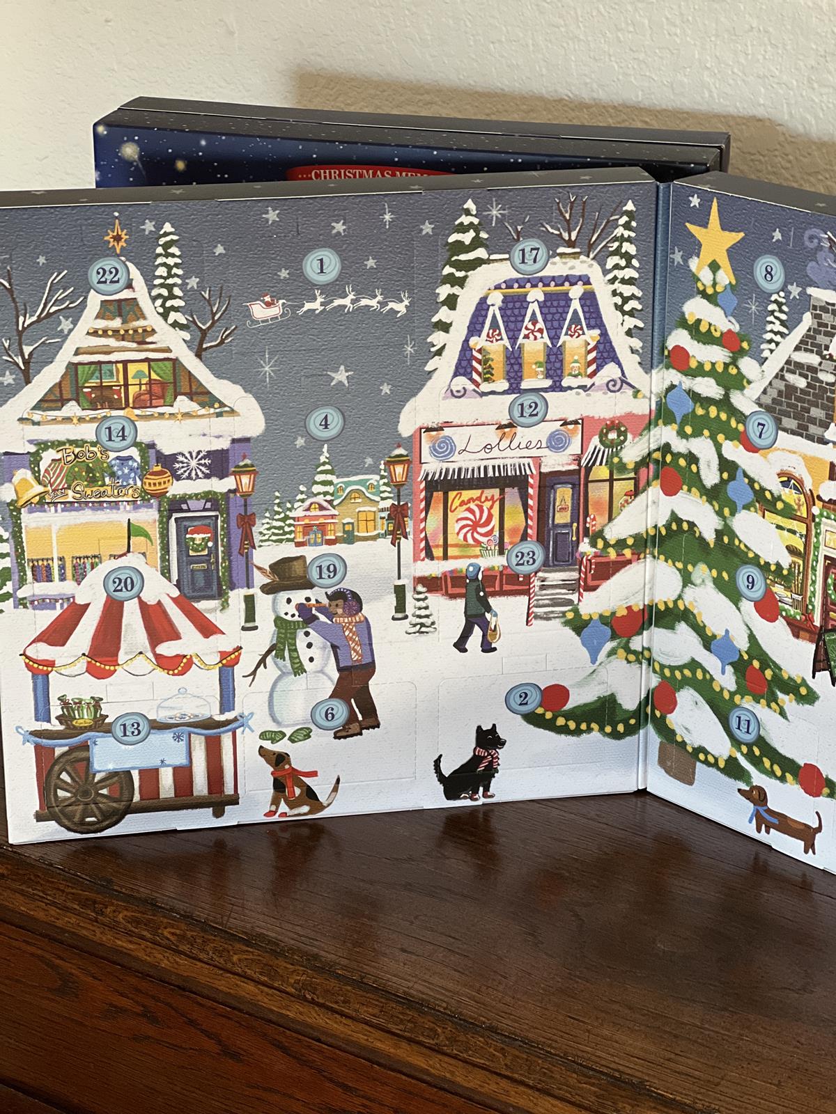 Inside of Advent Calendar box