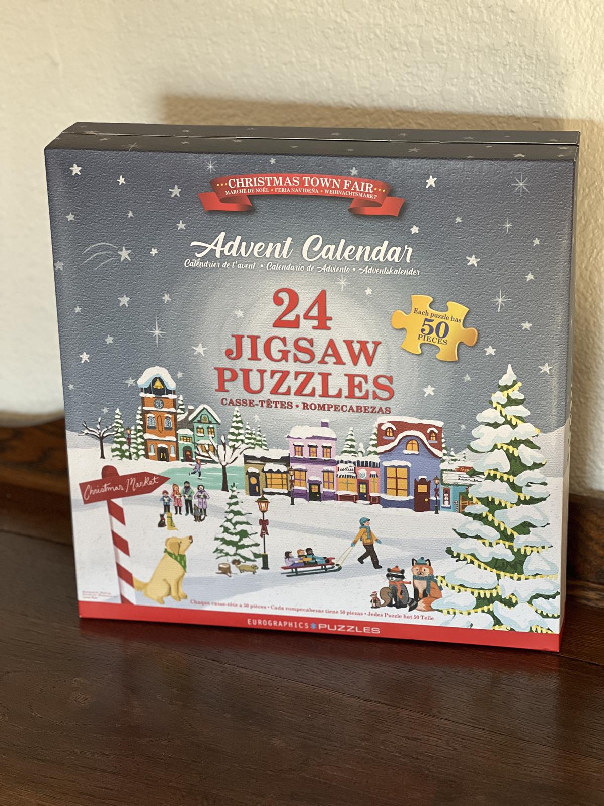 Sam's Club Advent calendar box with snowy scene