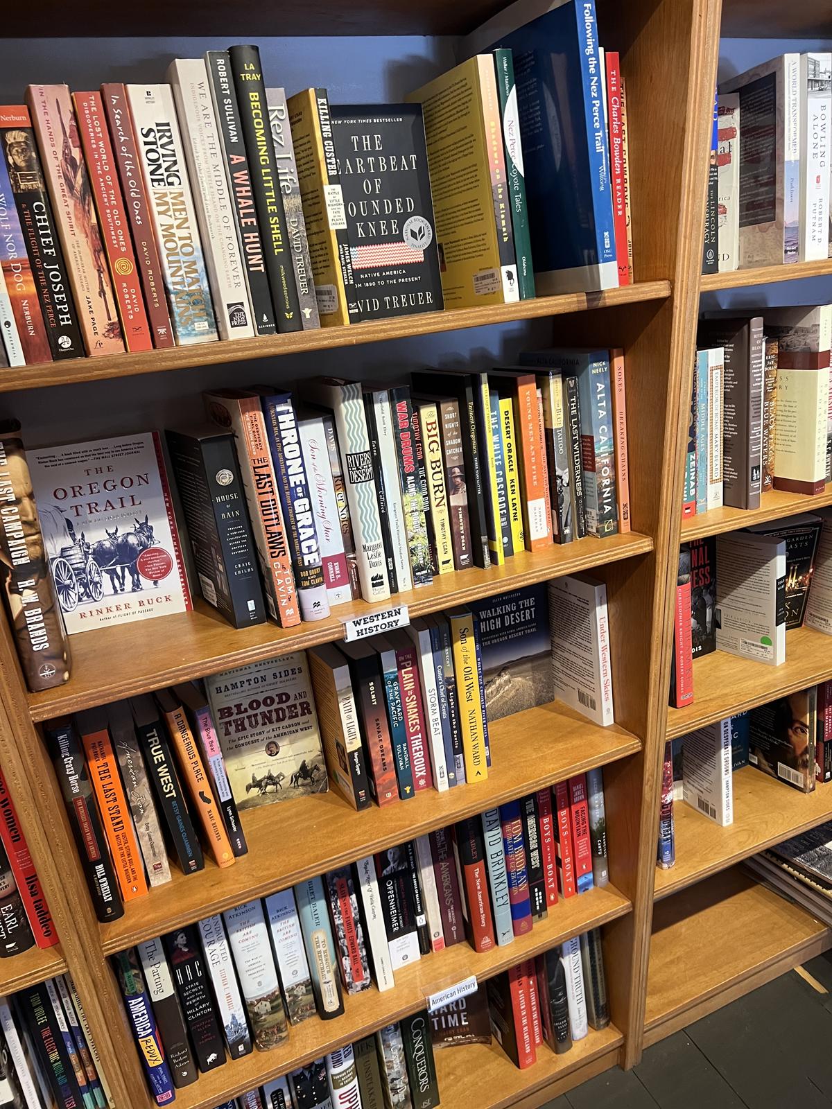 Shelves at Dudley's books