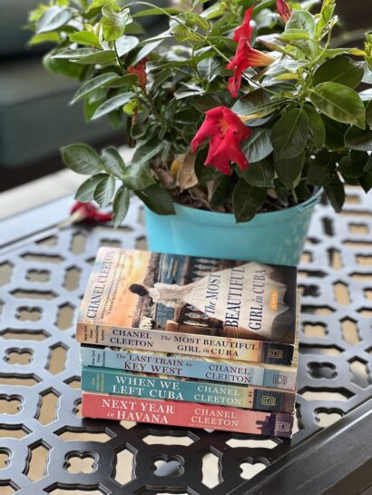 stack of Chanel Cleeton Cuba books