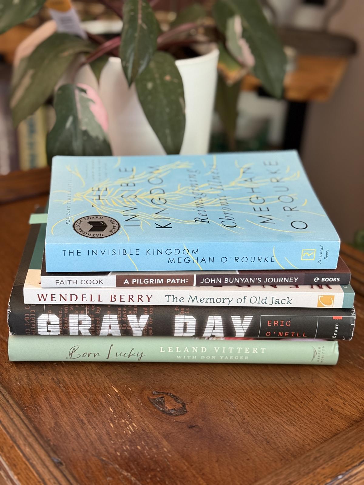 stack of books read in October 2025