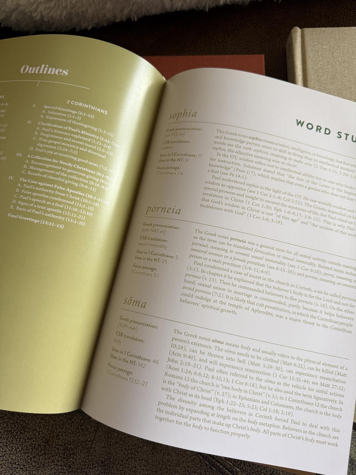 New Testament Handbook Word Study page