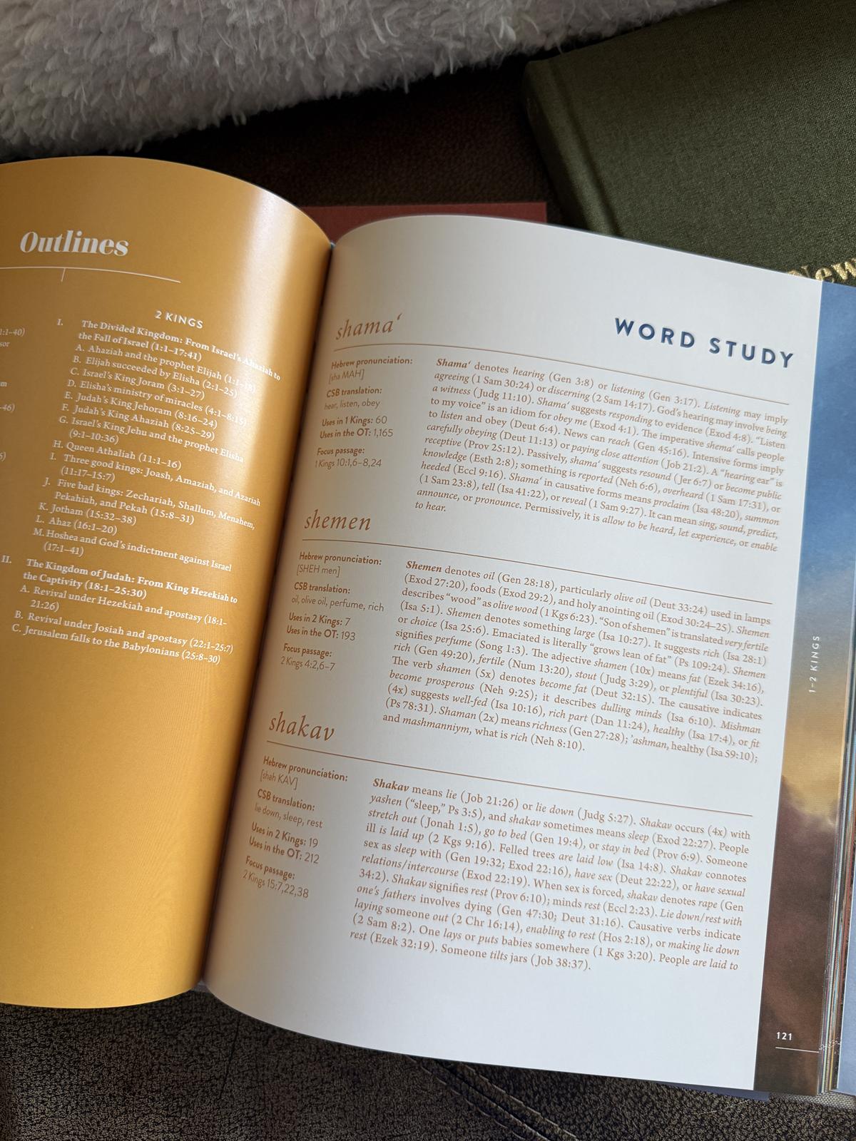 inside of Old Testament handbook word study page