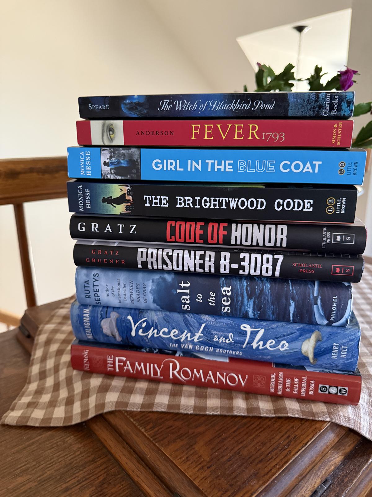 stack of YA books to read