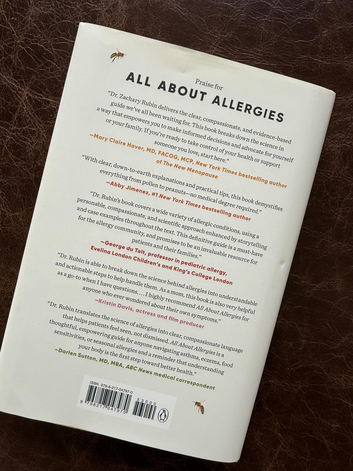 All About Allergies by Zachary Rubin MD back cover