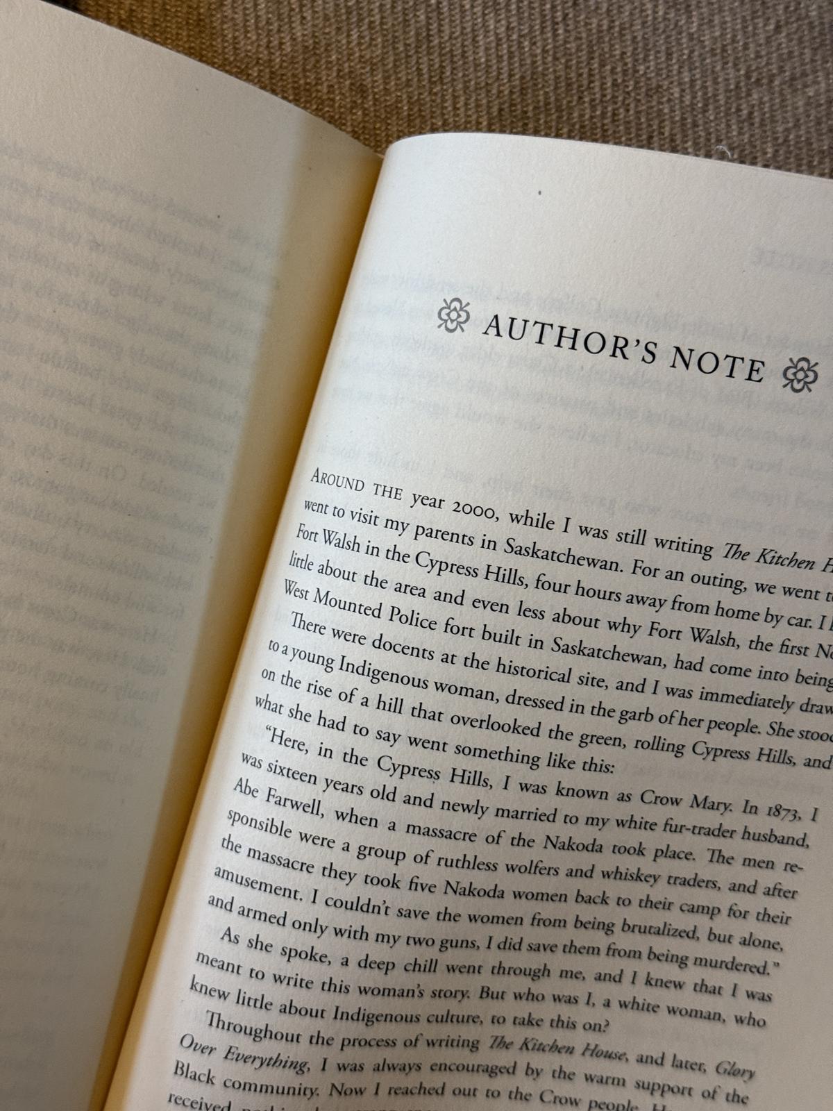 author's notes in a book