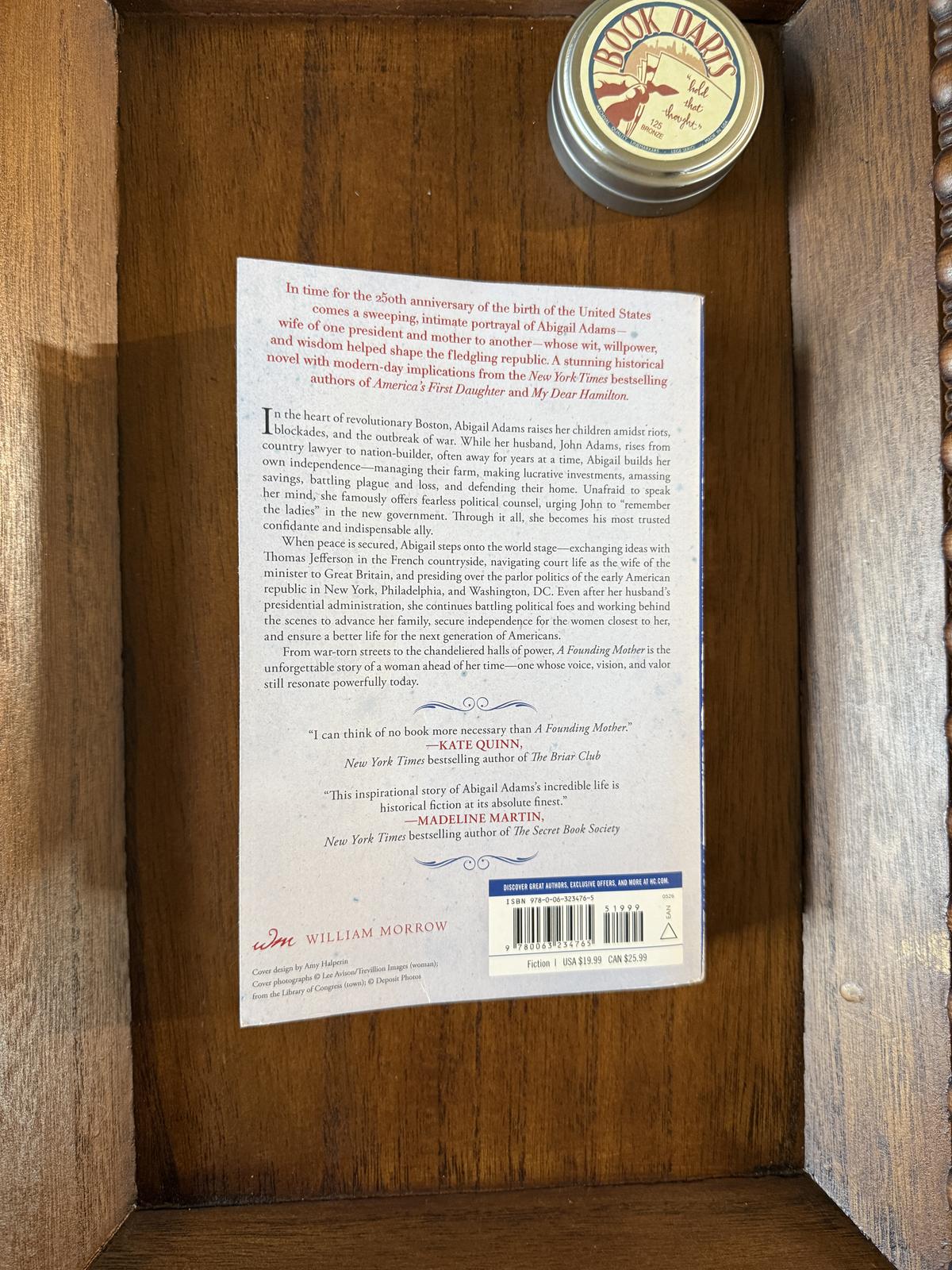 A Founding Mother book back cover